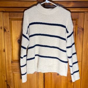 Thread & Supply That Cozy Life Tan & Navy Womens Comfy Soft Sweater